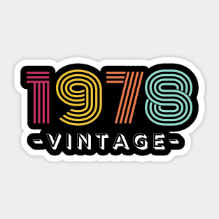 Vintage 1978  Retro Shirt Design Sticker